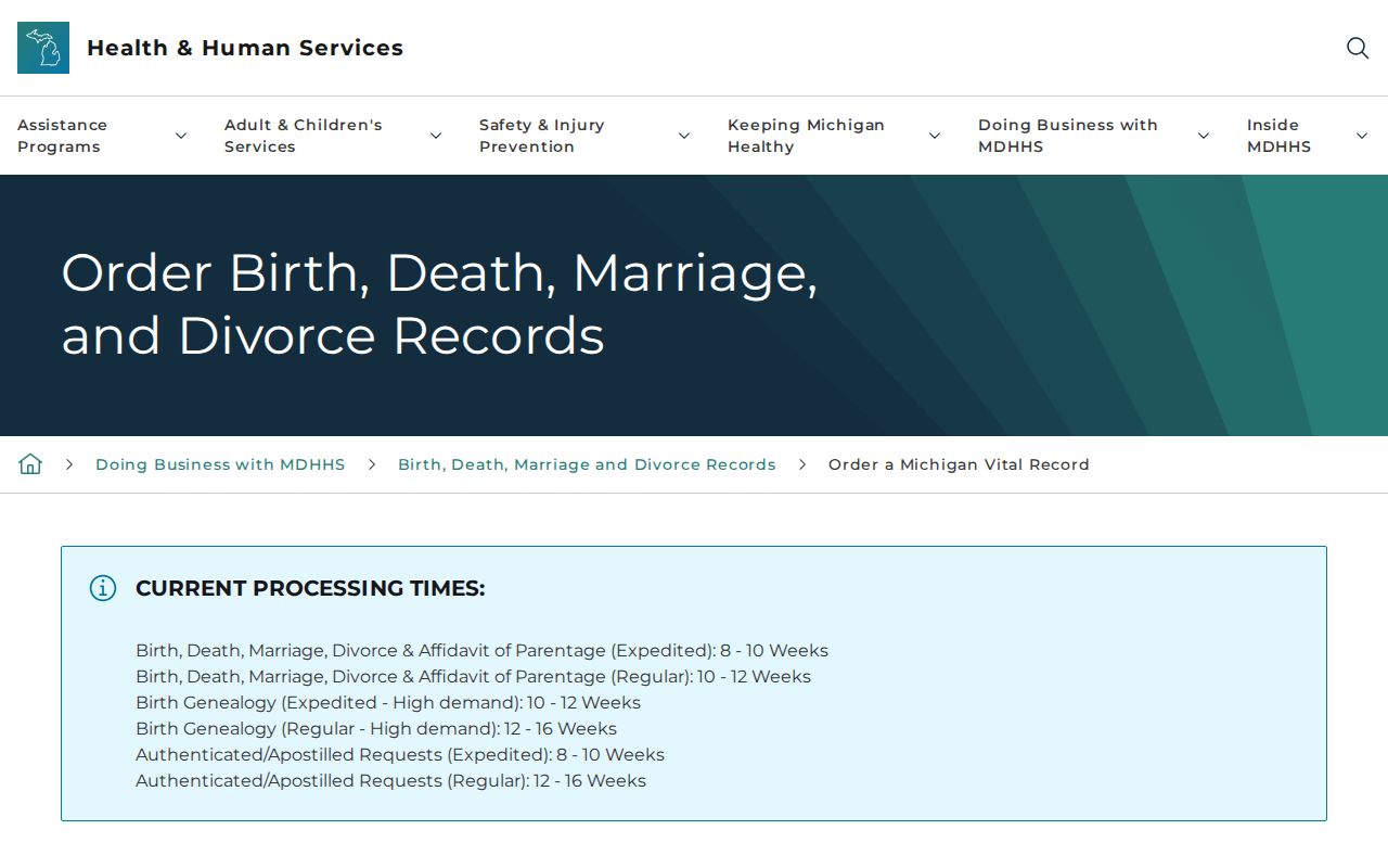 Hamtramck residents directory Michigan vital record application